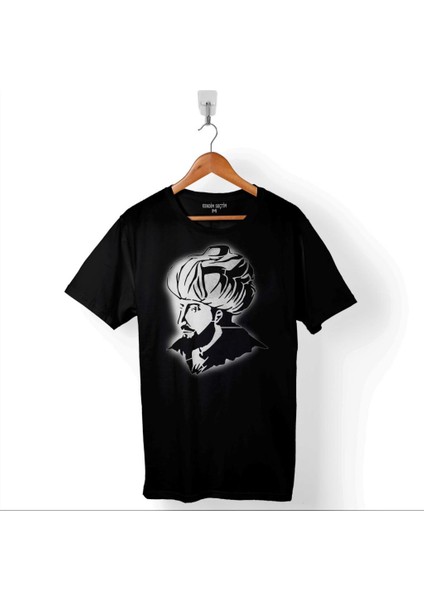 Fatih Sultan Mehmet Mehmed Silüet Portre 1453 Baskılı Tişört T-Shirt
