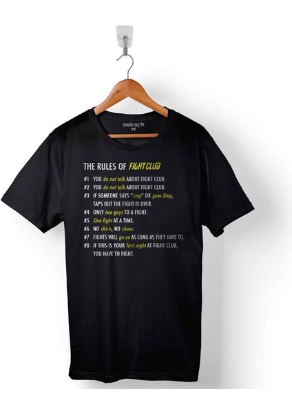 The Rules Of Fight Club Dövüş Kulübü Kuralları Baskılı Tişört T-Shirt