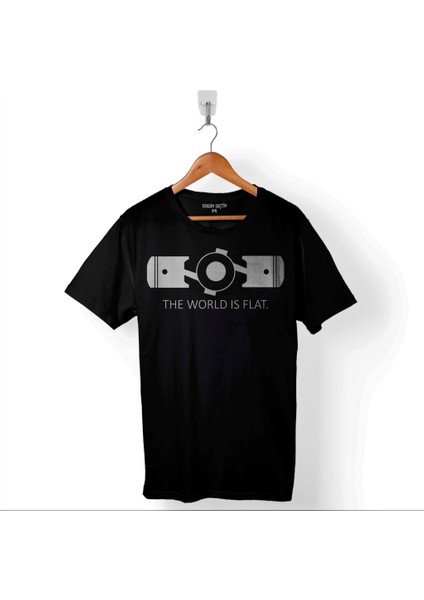 The World Is Flat Dünya Düzdür Speed Track Race Baskılı Tişört T-Shirt
