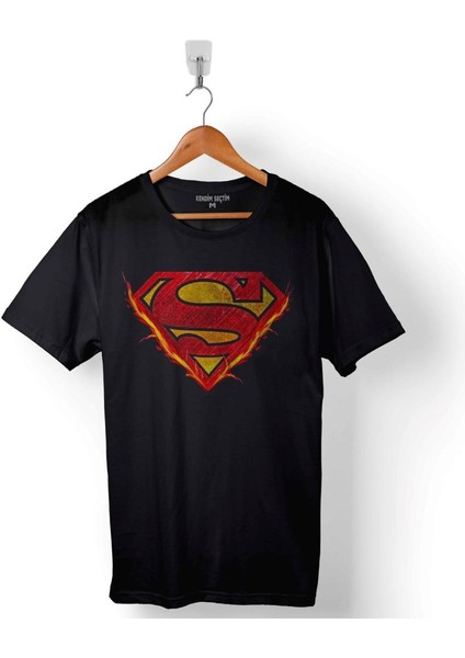 Superman Flame Alev Logo Super Man Baskılı Tişört T-Shirt