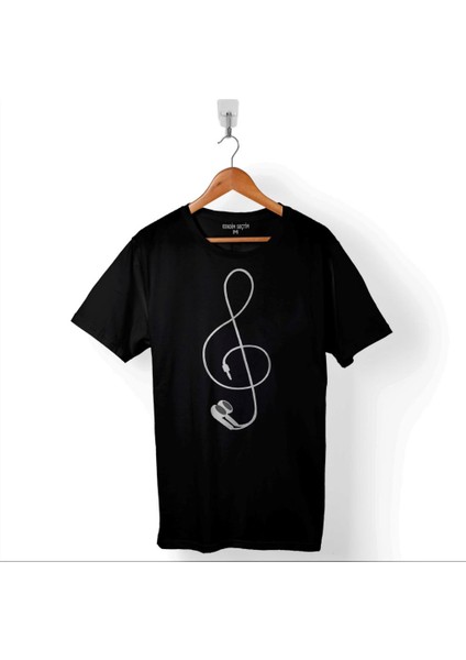 I Love Music Sol Anahtarı Kulaklık Walkman Baskılı Tişört T-Shirt
