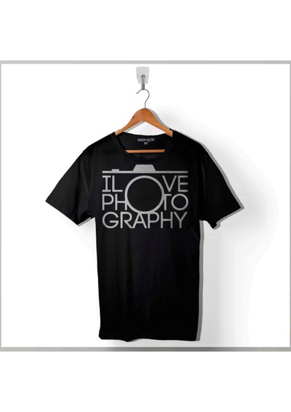 I Love Photography Fotoğrafçı Canon Nikon Baskılı Tişört Unisex T-Shirt