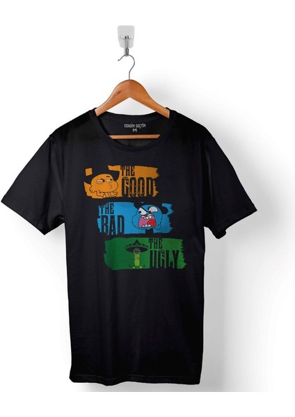 The Amazing World Of Gumball Good Bad Ugly Baskılı Tişört T-Shirt
