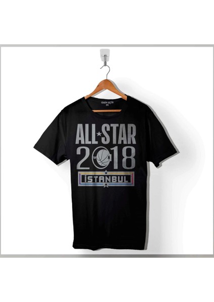 Basketbol All Star Istanbul Nba Basketball 2018 Baskılı Tişört Unisex T-Shirt