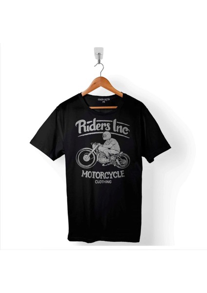 Riders Inc Motorcycle Clothing Motosiklet Kask Baskılı Tişört Unisex T-Shirt