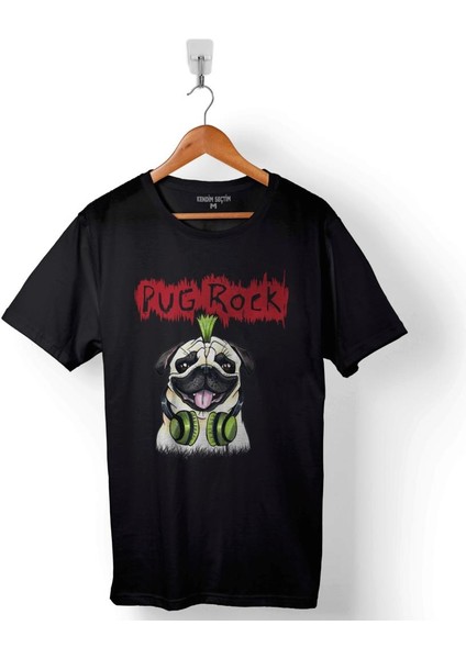 Pug Rock Pugs Dead Metal Music Köpek Baskılı Tişört T-Shirt