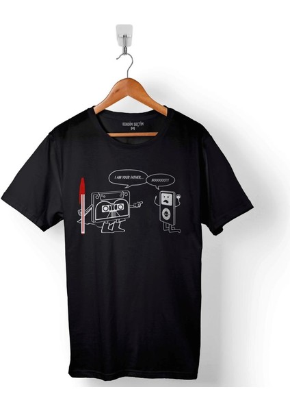 Kaset Kalem Nostalji Star Wars I Am Your Father Baskılı Tişört Unisex T-Shirt
