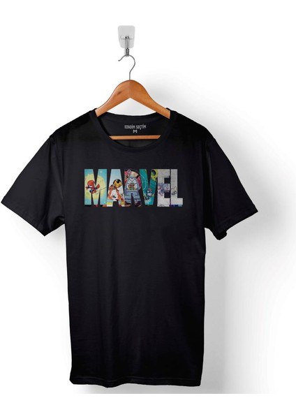 Marvel Spiderman Hulk Deadpool Iron Man Baskılı Tişört Unisex T-Shirt
