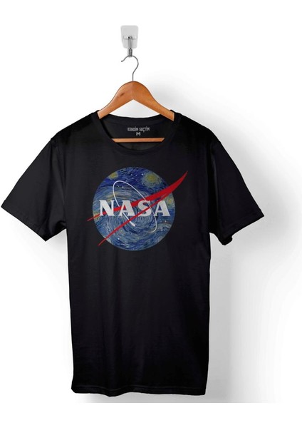 Nasa Uzay Cosmos Logolu Baskılı Tişört Unisex T-Shirt