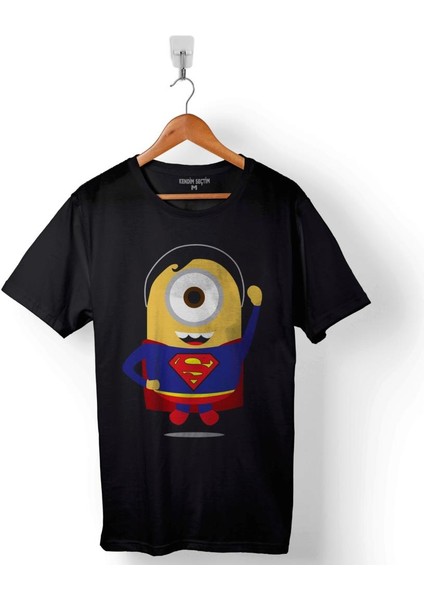 Minyonlar Mınnions Superman Süper Kahraman Hero Baskılı Tişört Unisex T-Shirt