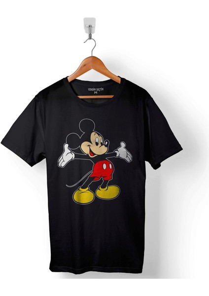 Mickey Mouse Logo Hapishane Baskılı Tişört T-Shirt