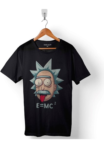 Albert Einstein Rick And Morty Beyaz E=mc2 Işık Hızı Baskılı Tişört T-Shirt