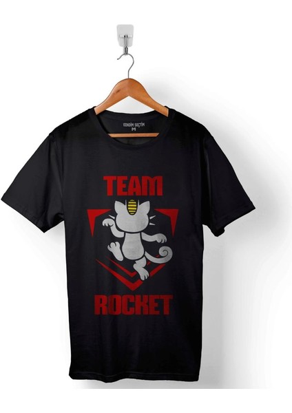 Pokemon Team Rocket Logo Roket Takımı Baskılı Tişört Unisex T-Shirt