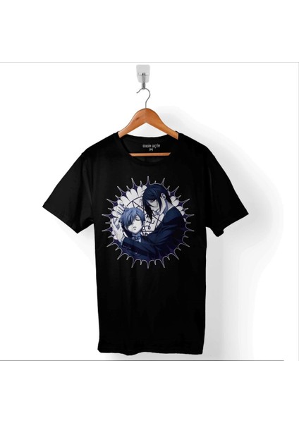 Kuroshıtsuji Book Of The Atlantic Black Butler Baskılı Tişört Unisex T-Shirt