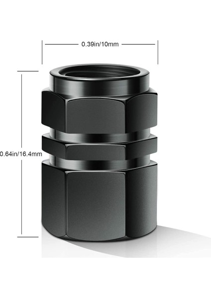 Hexagon Alüminyum Sibop Kapağı Dörtlü Set Siyah