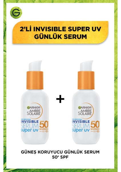 Garnier 2'li Ambre Solaire İnvisible Serum Super Uv Günlük Güneş Koruyucu Serum Seti