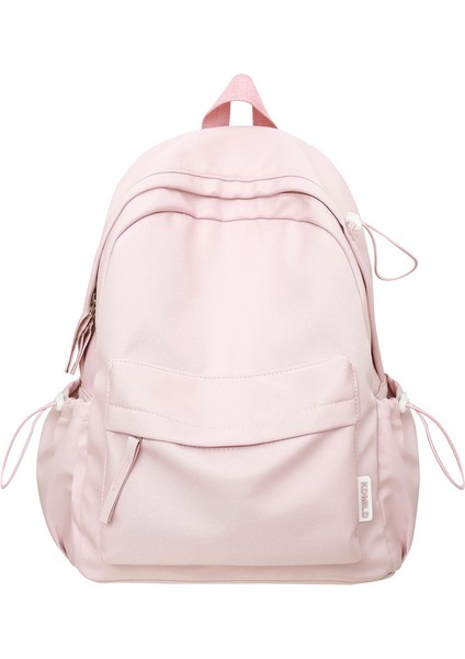 Tatlı Yumuşak Kız Düz Renk Büyük Kapasiteli Öğrenci Okul Üniversite Öğrencisi Sırt Kadın Çantası (Yurt Dışından)