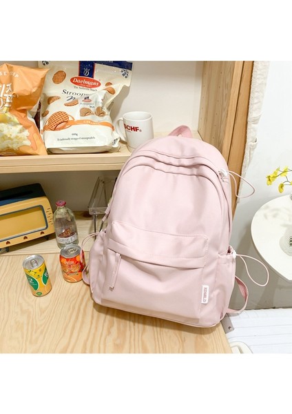 Tatlı Yumuşak Kız Düz Renk Büyük Kapasiteli Öğrenci Okul Üniversite Öğrencisi Sırt Kadın Çantası (Yurt Dışından) modelleri