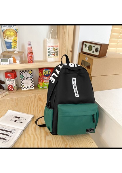 Okul Sezonu Rahat Sırt Kadın Kontrast Renk Orta Okul Öğrencilerinin Okul Moda Kişilik Mektup Sırt Kore Versiyonu Çantası (Yurt Dışından) modelleri