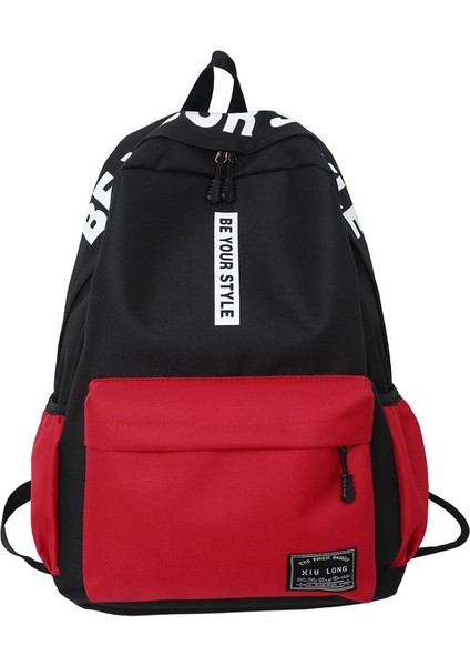 Okul Sezonu Rahat Sırt Kadın Kontrast Renk Orta Okul Öğrencilerinin Okul Moda Kişilik Mektup Sırt Kore Versiyonu Çantası (Yurt Dışından)