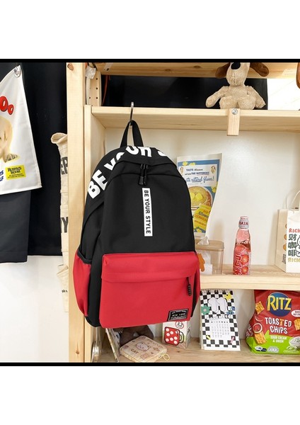 Okul Sezonu Rahat Sırt Kadın Kontrast Renk Orta Okul Öğrencilerinin Okul Moda Kişilik Mektup Sırt Kore Versiyonu Çantası (Yurt Dışından) fiyatları