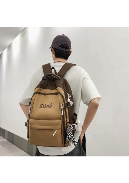 Kontrast Renk Moda Sırt Erkek Büyük Kapasiteli Lise Öğrencisi Okul Moda Ekleme Üniversite Öğrencisi Çift Sırt Çantası (Yurt Dışından) modelleri