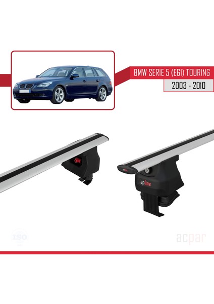Bmw Serie 5 (E61) Touring 2003-2010 Arası ile Uyumlu Ace-4 Ara Atkı Tavan Barı Gri fırsatları