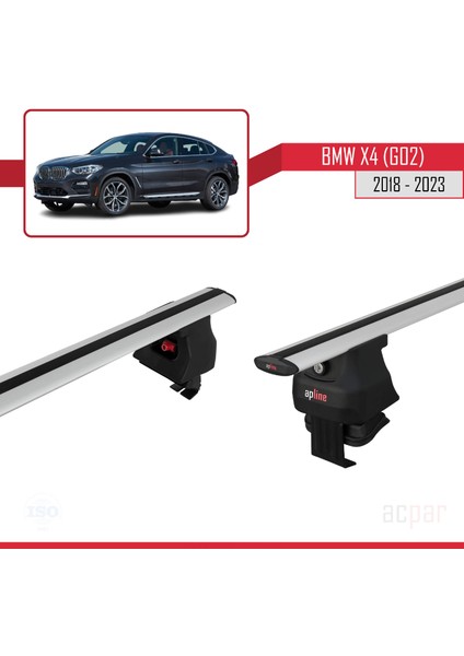 Bmw X4 (G02) 2018 ve Sonrası ile Uyumlu Ace-4 Ara Atkı Tavan Barı Gri fırsatları