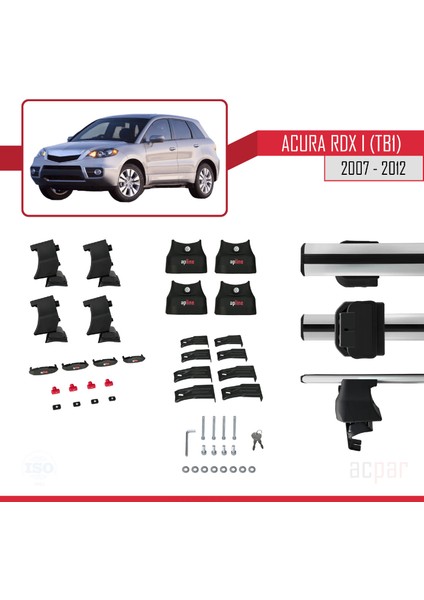 Acura Rdx I (Tb1) 2007-2012 Arası ile Uyumlu Ace-4 Ara Atkı Tavan Barı Gri indirimleri