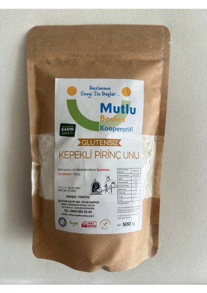 Mutlu Beslen Kooperatifi Kepekli Pirinç Unu Glutensiz 1000 gr