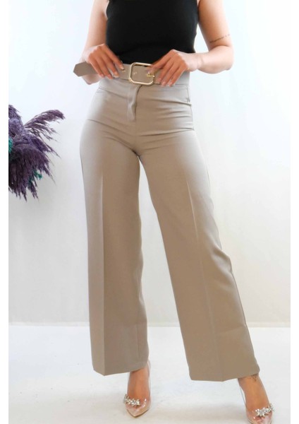 Kemerli Pantolon Gri