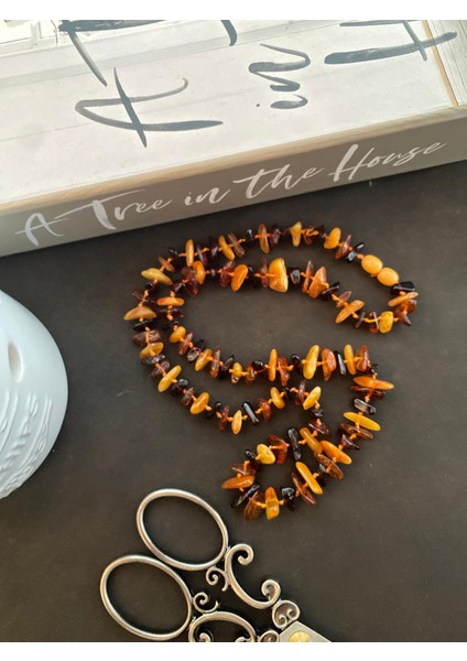 Yetişkin Damla Kehribar Kolye 45 cm