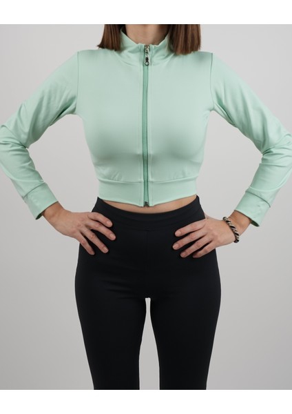 Sweatshirt Crop Uzun Kollu Önden Fermuarlı fiyatları
