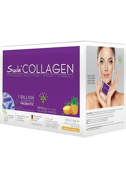 Suda Collagen + Probiotic Ananas (Pineapple) Saşe 30 x 10 gr