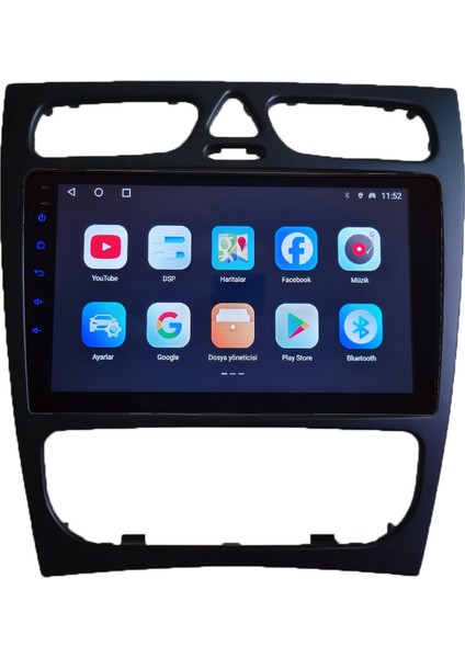 Mercedes Benz 2000-2004 C Android Sürüm 13 Kablosuz Carplay Navigasyon Multimedya 9 Inç Ekran 2gb Ram 32GB Rom Hafıza