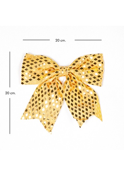 Yılbaşı Süsü Askılı Parlak Pullu Fiyonk Dore 20X20 Cm. fırsatları