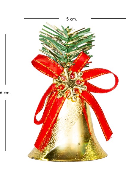 Yılbaşı Süsü Kurdeleli Çan 6'lı Paket Dore 5x6 Cm. fırsatları