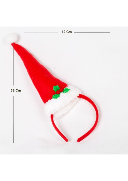 Yılbaşı Süsü Taç Noel Baba Şapka Kırmızı 12X32 Cm. modelleri