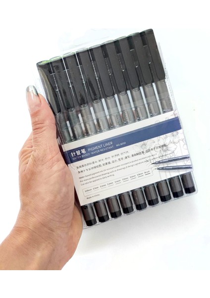 Pigment Çizim Kalemi 9'lü Set