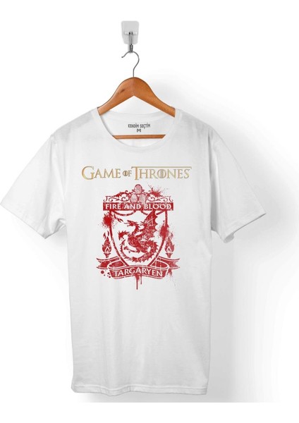Game Of Thrones Fıre And Blood House Targaryen Erkek Tişört