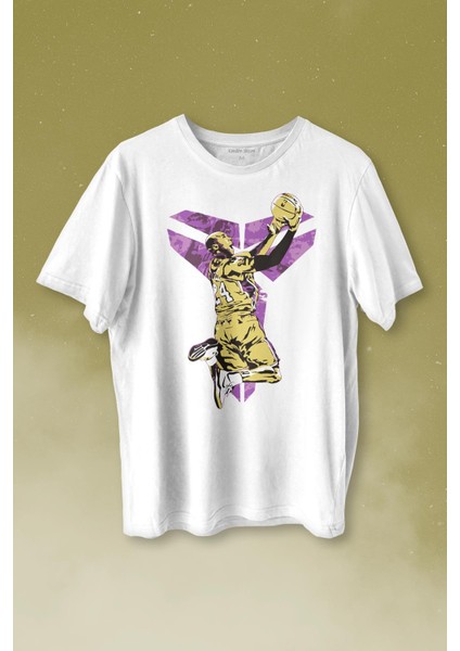Beyaz T-Shirt Kobe Bryant Black Mamba Nba Basketball Baskılı Tshirt Tişört