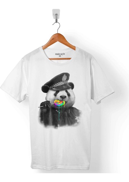 Polıce Panda Polis Ayı Dondurma Erkek Tişört