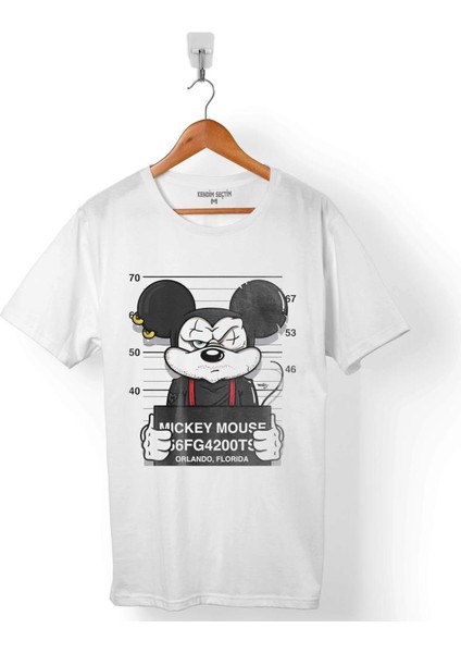 Mıckey Mouse Logo Hapishane Erkek Tişört