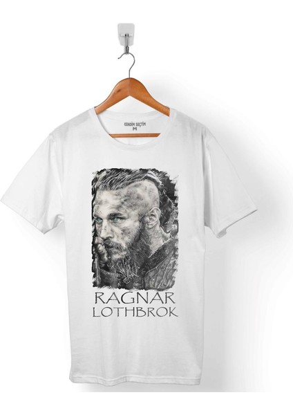 Vıkıngs Ragnar Lothbrok Logo Skull Head Vikingler Erkek Tişört