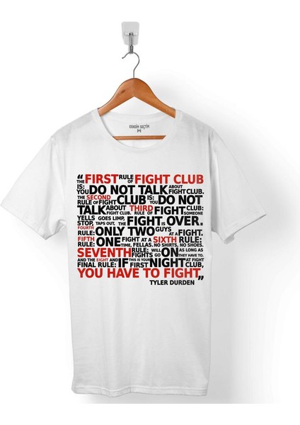 Dövüş Kulübü Kuralları Fıght Club Rule Brad Pıtt Erkek Tişört