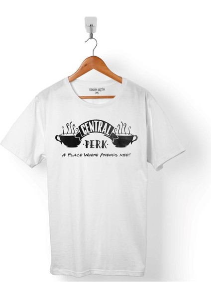 Central Perk A Place Where Frıends Meet Logo Erkek Tişört