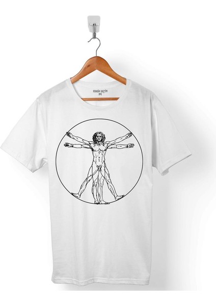Leonardo Da Vinci Anatomy Anatomi Altın Oran Erkek Tişört