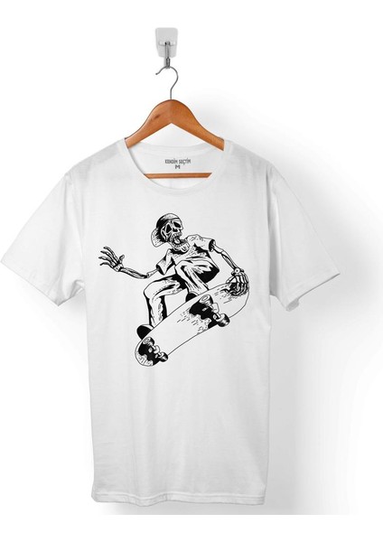 Kaykay Skateboardıng Kuru Kafa Kay Kay Sporu Erkek Tişört