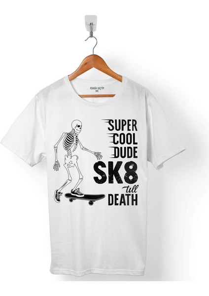 Kaykay Skateboardıng Kuru Kafa Death Kay Kay Sporu Erkek Tişört