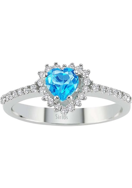 Pırlanta ve Kalp Mavi Topaz Taşlı Yüzük 0415R0060 fiyatları